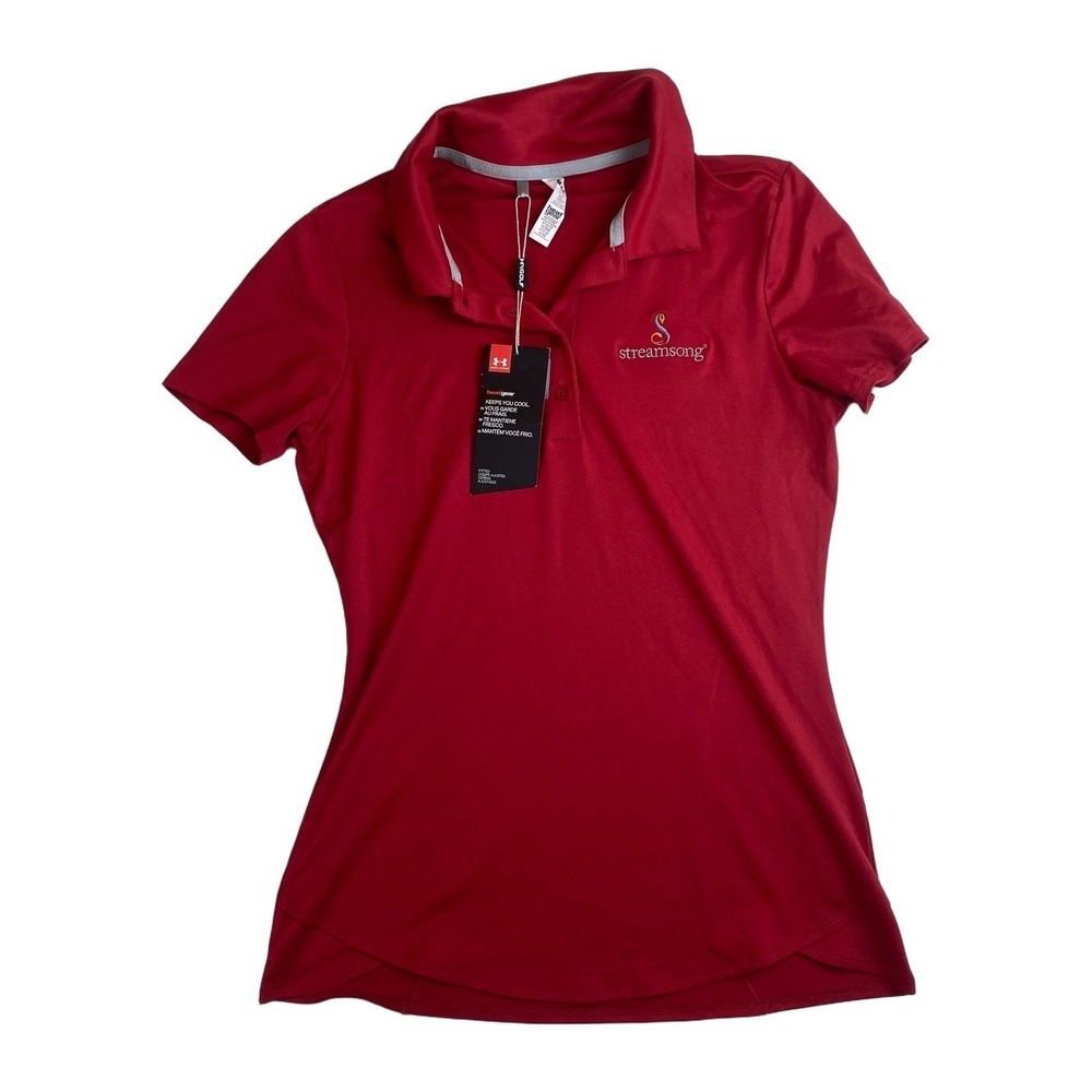 Under Armour Heatgear Shirt Polo Womens XS Streamsong Red Short sleeve